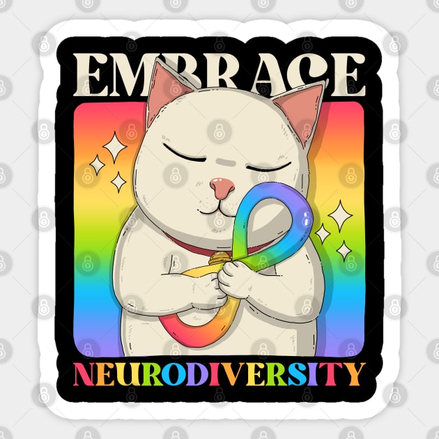Embrace Neurodiversity Sticker by Japanese Neko